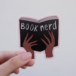 Book Nerd Sticker/Book Worm Sticker/Book Nerd Decal/Good Student Sticker/Waterproof Sticker Water bottle/Librarian Sticker/Bookworm  Decal