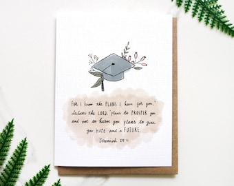 Graduation Card Bible Verse/Class of 2024 Graduation Card/Religious Graduation Card Christians/Bible College Graduation Card for Her