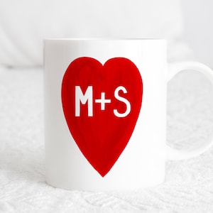 Custom couple mug/Custom Couple Initial Mug Set/Personalized Wedding Gift/Heart Gift for Her/Valentine's Day Gift Idea 2024/Girlfriend Gifts One mug