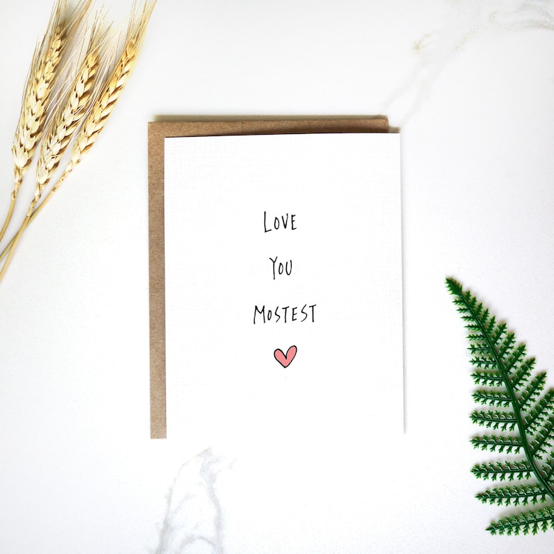 Love You Mostest Card/I Love You Mom Card/I Love You The Most Card/Happy Anniversary Card for Husband/Cute Valentine's Day Card for Him 2024 image 1