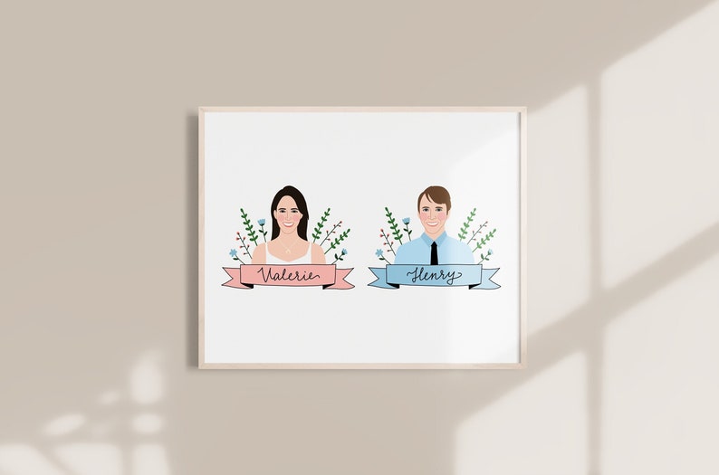 Custom Couple Portrait From Photo/Personalized Gifts for Her/Newly Engaged Mugs/Unique Wedding Gift/Husband and Wife Valentine's Day 2024 image 2