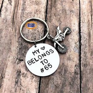 Motocross Custom Keychain, Racing Gift, Motocross, Dirt Bike Keychain, Motocross Gift, Dirt Track Racing, Personalized Gift, Key ring