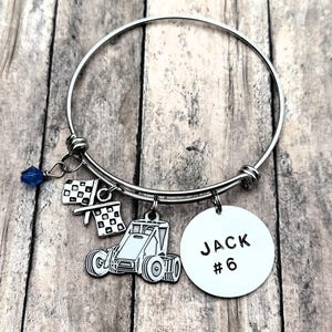 Wingless Sprint Car Bracelet, Sprint Car Jewelry, Gift for Her, Dirt Track Racing, Car Racing, Race Wife, Custom Racing Jewelry