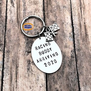 Racing Buddy Keychain - Pregnancy Announcement - Dad Gift - Pregnancy Reveal - Racing Buddy - Motocross Gift - Gift for Him