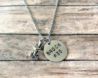 Custom Motocross Necklace, Racing Jewelry, Motocross Pendant, Silver Necklace, Mom Gift, Moto Mom, Name Necklace, Dirt Track Racing