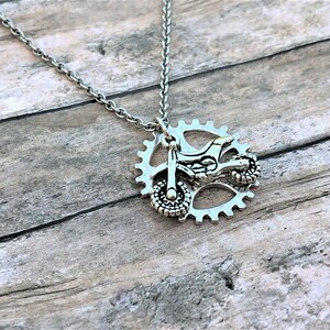 Dirt Bike Sprocket Necklace, Dirt Track Racing, Motocross Gift, Racing Necklace, Motocross Jewelry, Dirt Bike Jewelry, Race Mom Gift image 4