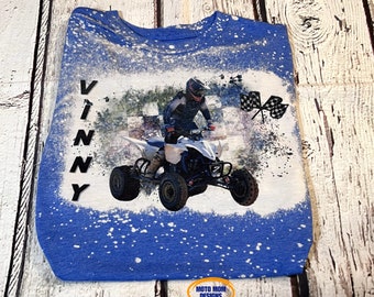 Custom Racing Bleached Shirt - Moto Mom Shirt - Racing Gift- Race Mom - Dirt Bike Rider - Personalized Shirt - Motocross Shirts - Moto Tee