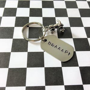 BRAAP Racing Keychain, Motocross Gift, Gift for Him, Dirt Bike Keychain, Boyfriend Gift, Racing Gift, Men's Key ring image 8