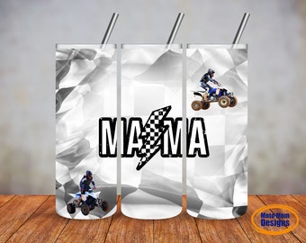 Personalized Mama Racing Tumbler, Picture Tumbler, Race Mom, Skinny Tumbler, Custom Cup, Gift for Her, Dirt Track Racing, Travel Mug