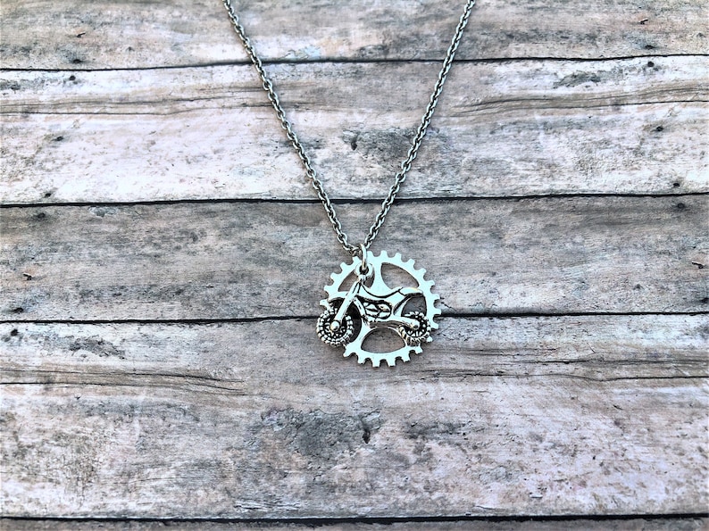 Dirt Bike Sprocket Necklace, Dirt Track Racing, Motocross Gift, Racing Necklace, Motocross Jewelry, Dirt Bike Jewelry, Race Mom Gift image 3