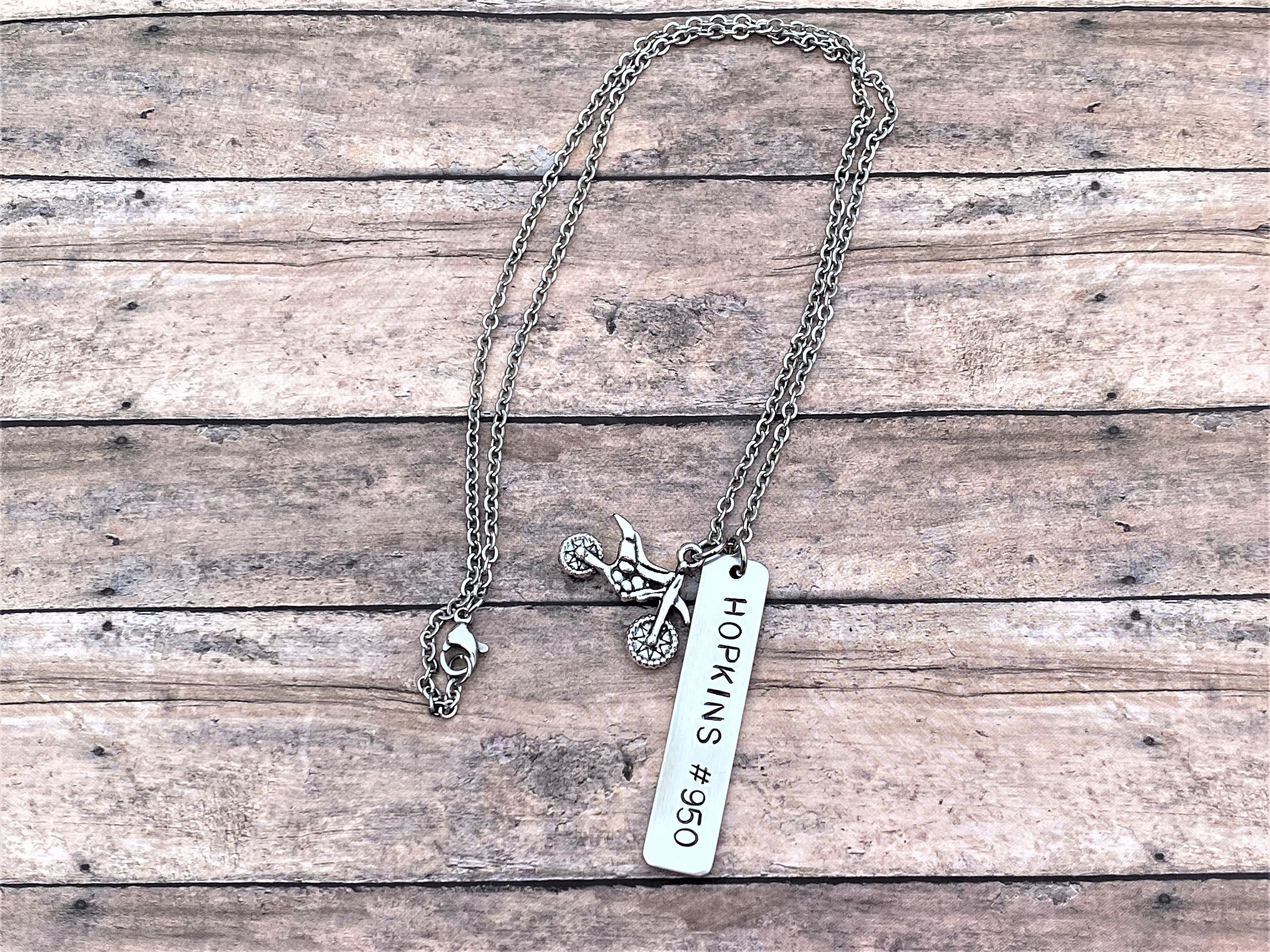 Personalized Motocross Necklace Dirt Bike Necklace Name Etsy.de