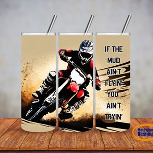 Dirt Bike Gift Guys Tumbler Racing Tumbler Gift for Him Motocross Dirt Bike Tumbler Travel Cup Men's Gift image 1