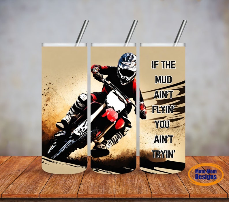 Dirt Bike Gift Guys Tumbler Racing Tumbler Gift for Him Motocross Dirt Bike Tumbler Travel Cup Men's Gift image 1