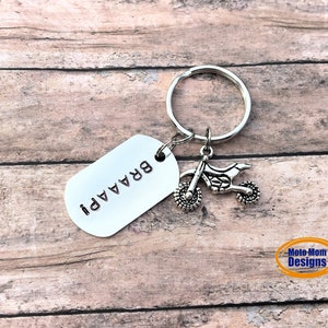 BRAAP Racing Keychain, Motocross Gift, Gift for Him, Dirt Bike Keychain, Boyfriend Gift, Racing Gift, Men's Key ring image 5