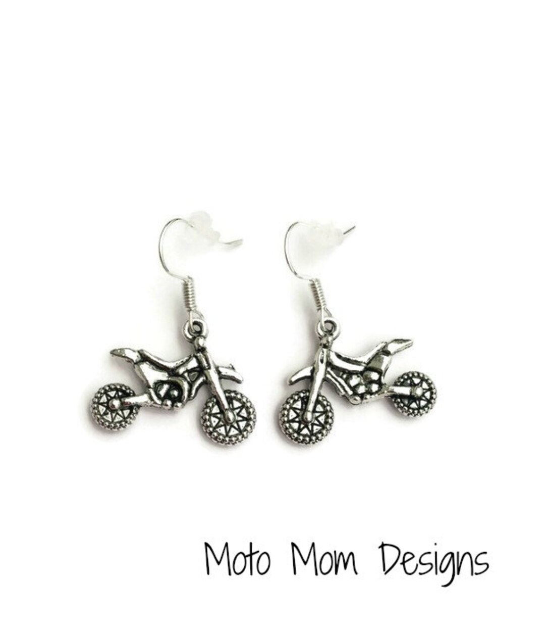 Dirt Bike Earrings Checkered Flag Earrings Motocross Etsy