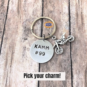 Personalized Motocross Keychain, Customizable Motocross, Dirt Bike Gift, Custom Keychain, Gift for Him, Dirt Track Racing, Racing Gift
