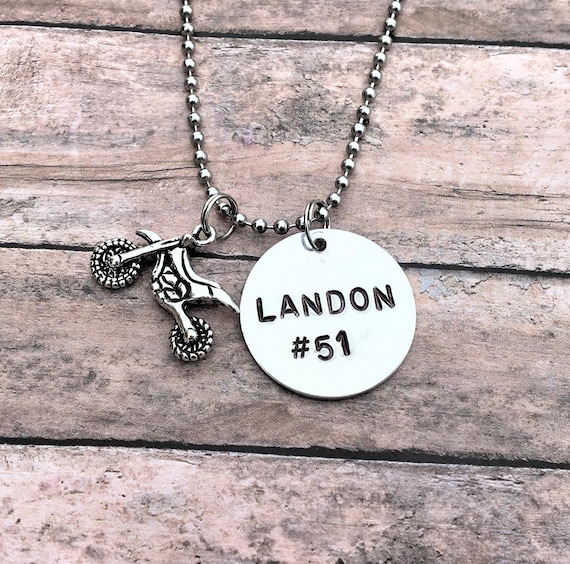 Buy Titanium Dirt Bike Number Plate Necklace With Personalized Graphics  Online in India - Etsy