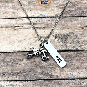 Dirt Bike Necklace - Motocross Jewelry - Moto Mom - Dirt Bike - Gift for Her - Custom Necklace - Motocross Gift - Racing Jewelry