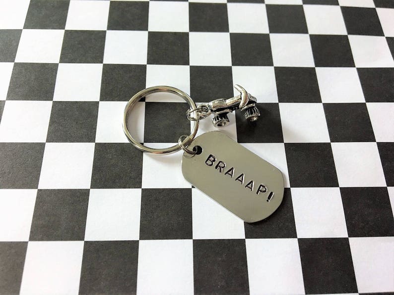 BRAAP Racing Keychain, Motocross Gift, Gift for Him, Dirt Bike Keychain, Boyfriend Gift, Racing Gift, Men's Key ring image 6