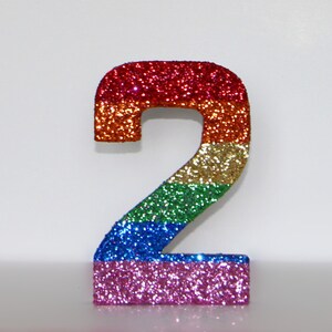 Striped Glitter Birthday Decorations,number Birthday Photo Prop,number ...