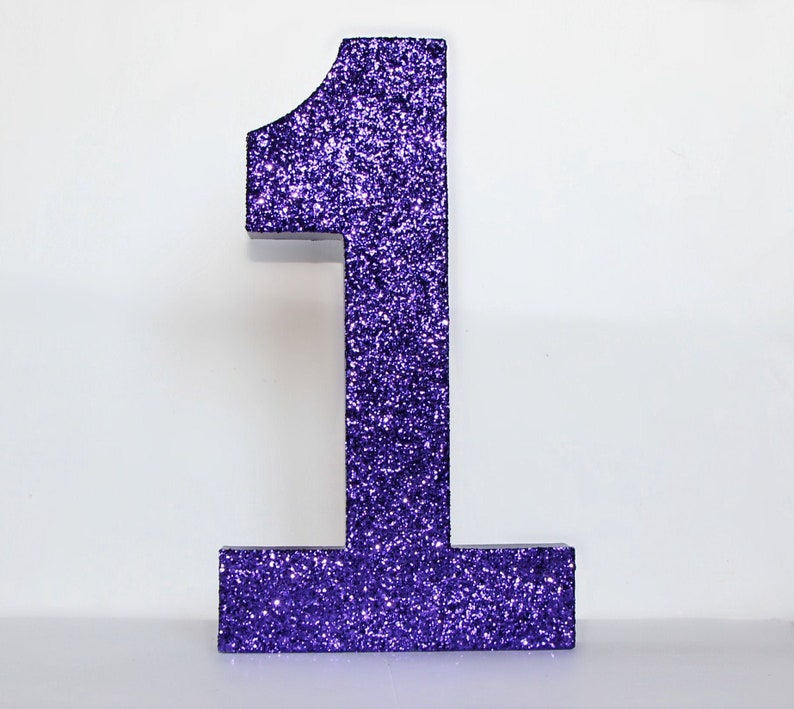 Purple Birthday,Purple Number 1,1st Birthday Decoration,Glitter Number