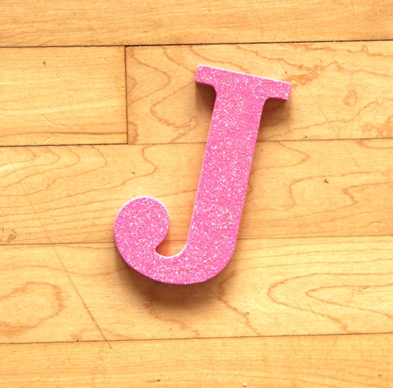 8 Inch Wooden Letters Prop Pink Glitter Letter Wooden 8 In Etsy