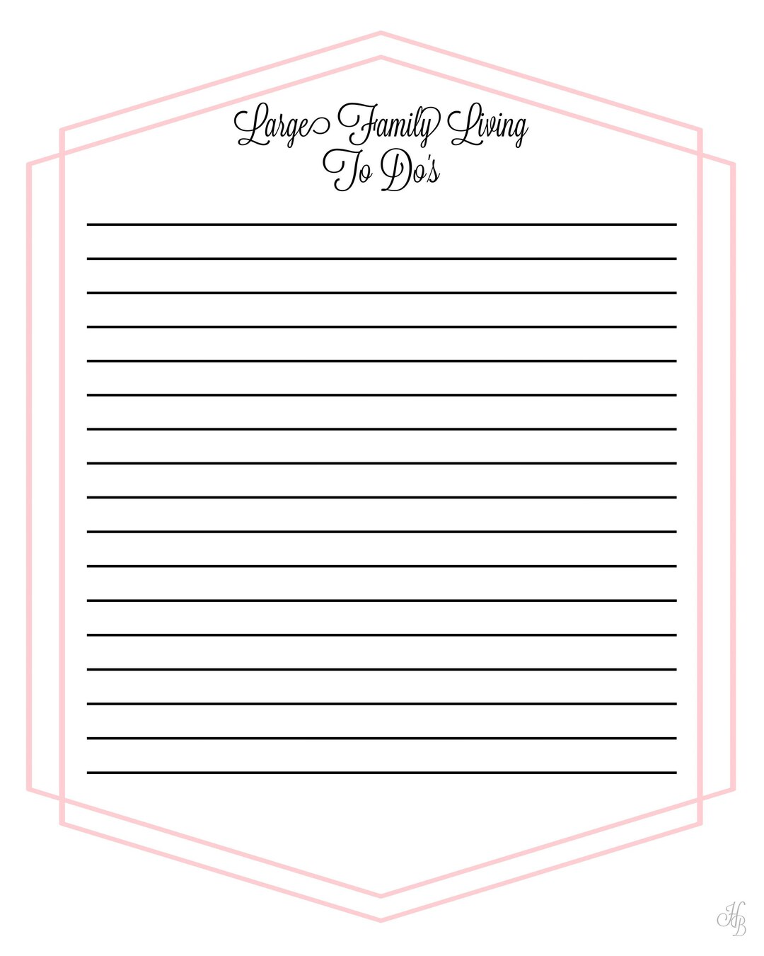 Large Family Living to Do List/simple to Do List/large Family Living to ...