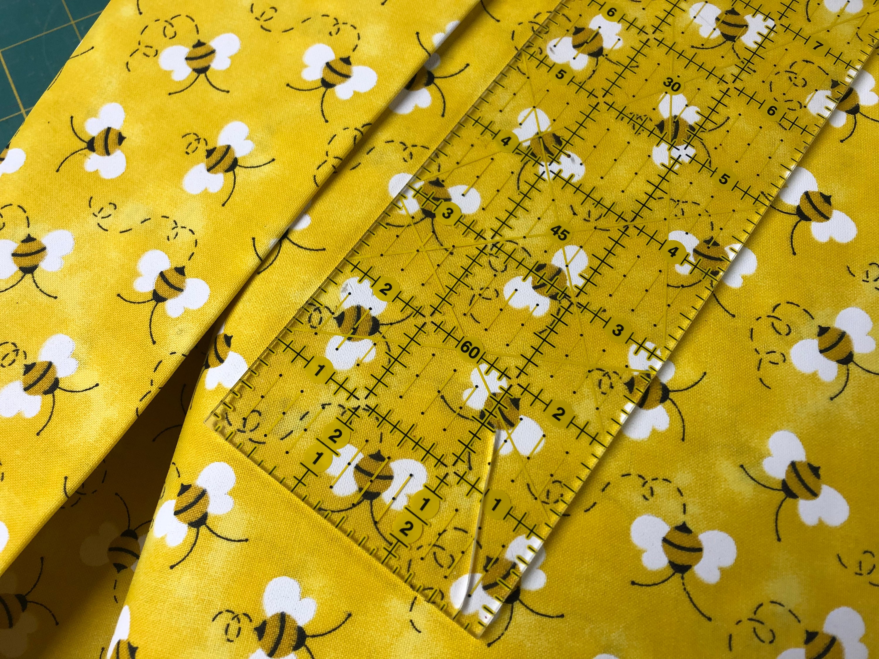 Yellow Bee Fabric 1/2 yard. Cotton 45 in Wide. Fast Free Etsy