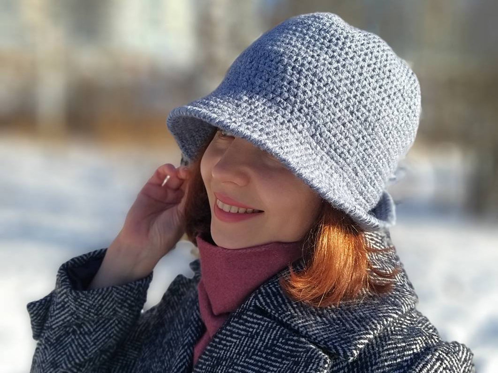 Cloche Hut Frauen häkeln Hut in grauer Farbe | Etsy