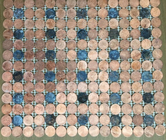 5 Stop Block Design Sheets Of Real Us Copper Penny Coin Mosaic Tiles From Kvs Mint Coin Tile