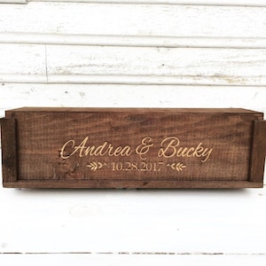 Personalized Wedding Wine Box: Rustic Unity Ceremony Keepsake