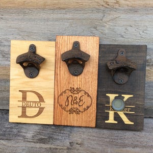 Personalized Men's Gift Wall Mount Beer Bottle Opener