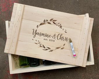 Alternative Wood Guest Book Photo Album Storage and Wine Box