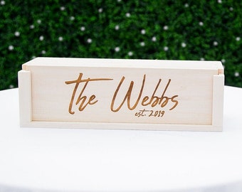 Personalized Distance Newlywed Gift Wooden Wine or Whiskey Box