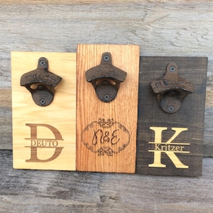 Personalized Men's Gift Beer Bottle Opener Wall Mount for Easter Baskets