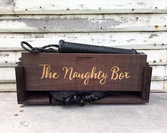 Personalized Message Wooden Boudoir Box For Sex Toys, Adults Only Wedding Night Gift