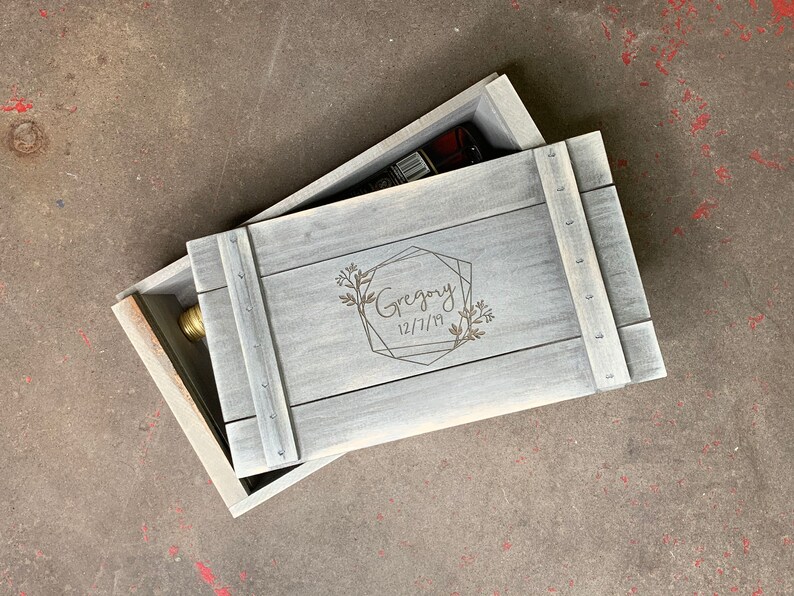 Personalized Two Bottle Wine Box for Weddings Ceremonies and Etsy