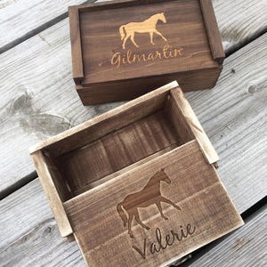 Kid's Equestrian Horse Wooden Storage Box, Awards Display, Girl's Birthday Gift