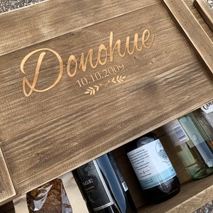 Extra RUSH Six Bottle Personalized Wood Wine Box, Gift Box 1-3 Days Manufacturing