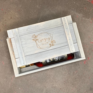 Personalized Two Bottle Wine Box  for Weddings Ceremonies and Anniversary Gift