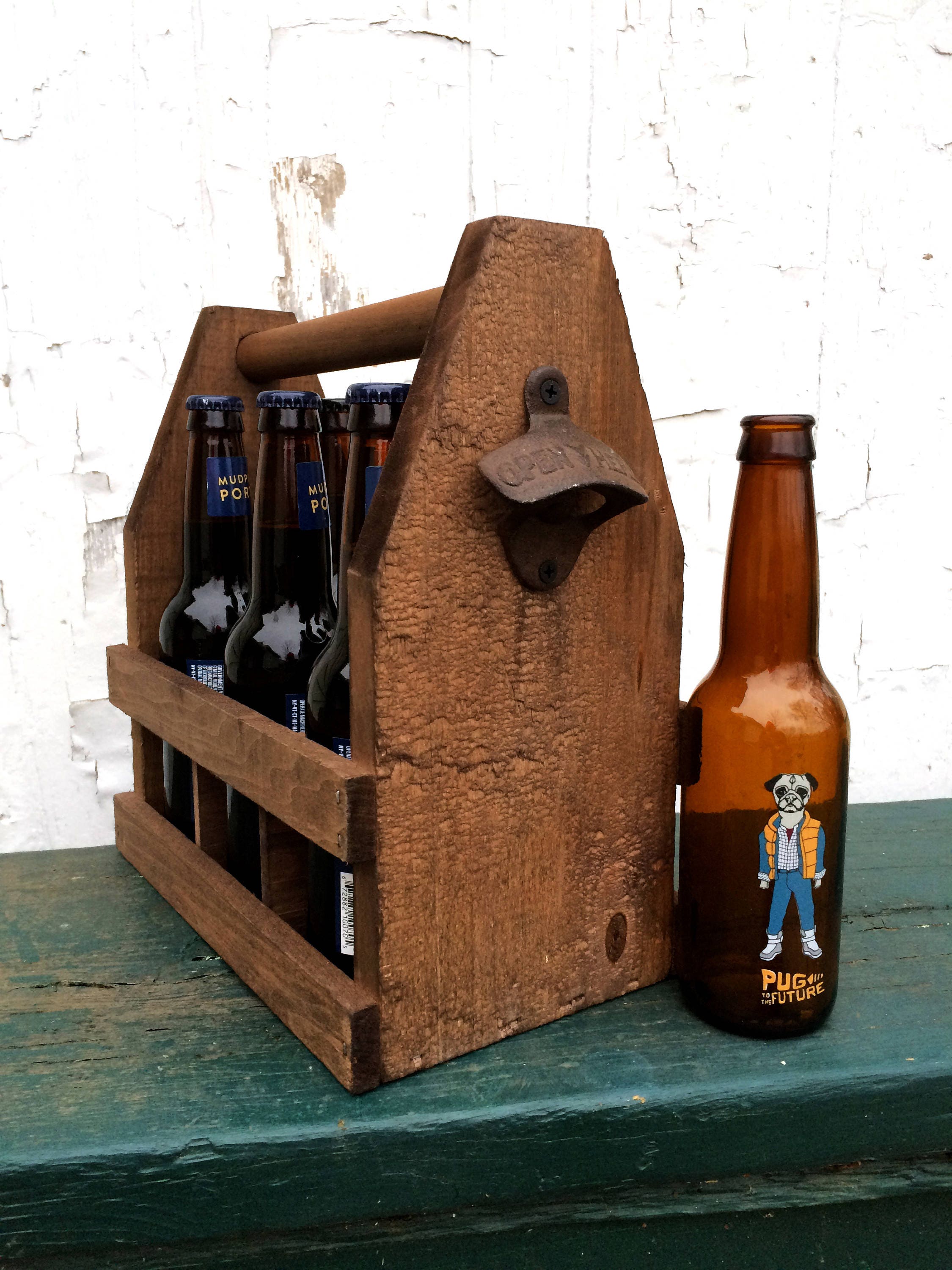Men's Rustic Wooden 6 Pack Beer Carrier Bottle Storage | Etsy