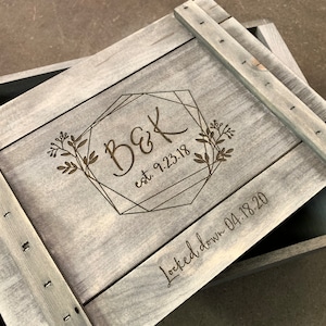 Etched Wedding Planning and Ceremony Storage Box Anniversary Gift
