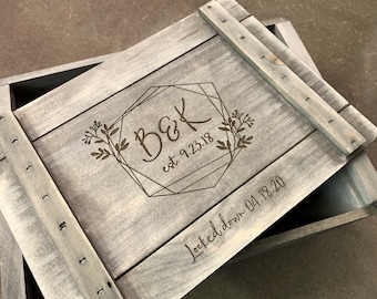 Etched Wedding Planning and Ceremony Storage Box Anniversary Gift