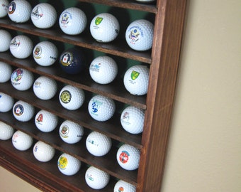 Handcrafted 42 Golf Ball Collection Display Case or Display Rack, Golfer Gift