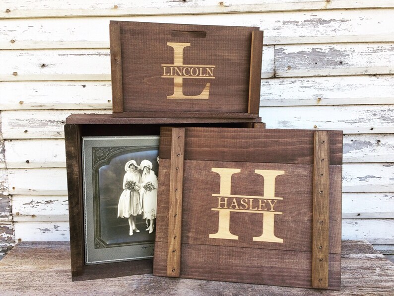 Wooden Photo Storage Box for 8x10 Wedding Etsy