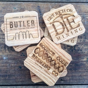 Corporate Gift Coasters With Your Logo, Set of 4
