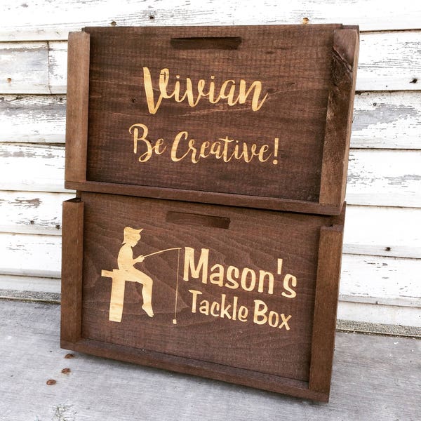 Boy's Personalized Wooden Storage Box, Tackle Box