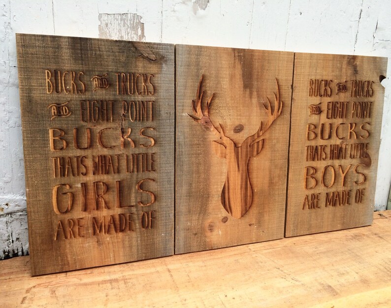 Hunting Nursery Sign With Ducks Trucks & 8 Point Bucks Etsy