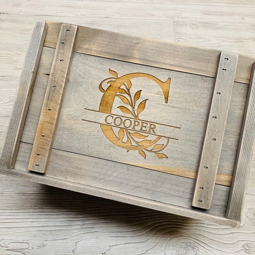 Coffret cadeau de clôture personnalisé pour agent immobilier, rangement personnalisé en bois rustique