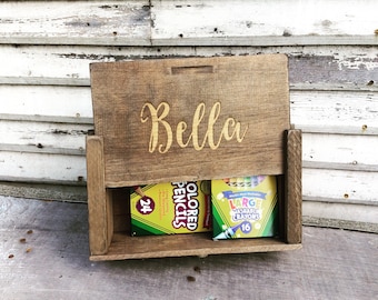 Personalized Kid's Wood Storage Box